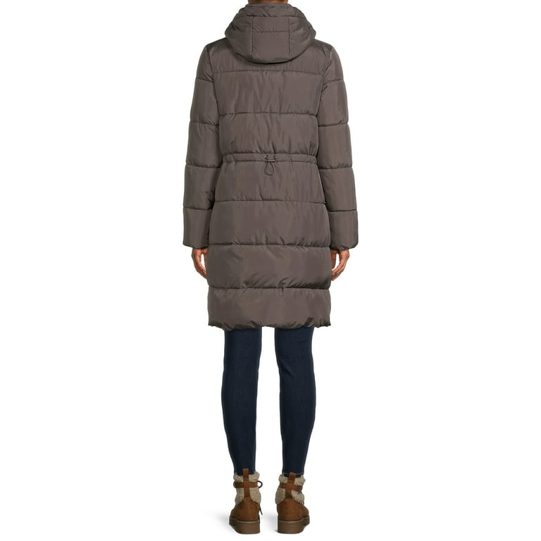 BCBG Paris Women s Long Puffer Coat with Hood Sizes S XL