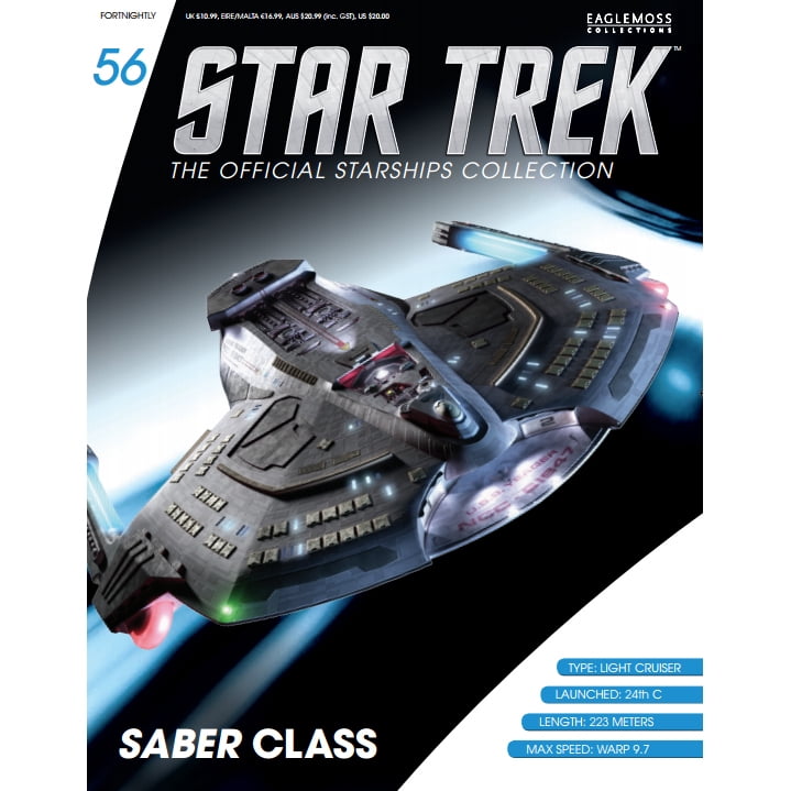 #56 Star Trek Saber Class  Die Cast Metal Ship-UK/Eaglemoss w Mag