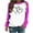 Pink, variant on Viikei Zip Up Hoodies for Women Sweatshirt for Women Women's Fashion Valentine's Day Printed Round Neck Loose Pullover Printed Sweatshirt Top