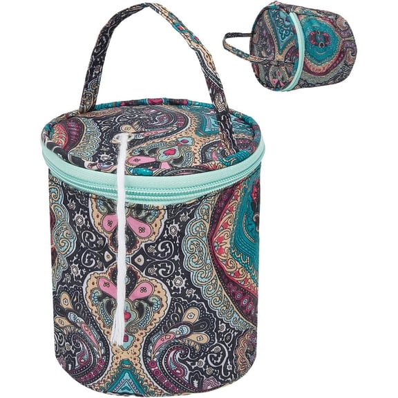 Small Yarn Bag Flower Mini Yarn Storage Bags with Holes Portable Yarn Storage Case Mini Project Organizer Crochet Thread Sewing Accessories for Carry Crochet Hooks Skein Yarn for DIY