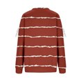 thumbnail image 5 of Women's Solid Color Striped Print Sweatshirt, Elbow Bow Detail Pullover, Thin Line Pattern Top, Long Sleeve Casual Blouse, Decorative Bow Accent Shirt Wine XXXL, 5 of 6