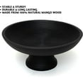 Folkulture 12inch Decorative Wood Fruit Bowl, Black Kitchen Farmhouse
