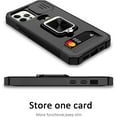 thumbnail image 5 of for iPhone 12 Pro Max Case with Sliding Camera Cover Heavy Duty Protective Case with Card Holder Magnetic Rotate Ring Kickstand Phone Case for iPhone 12 Pro Max(Black), 5 of 13
