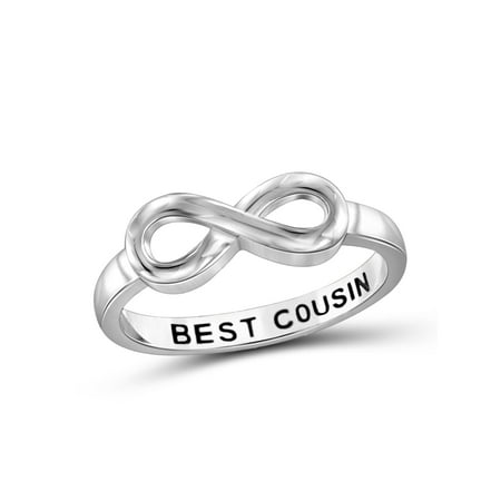 Best Cousin Sterling Silver Infinity Loop Message