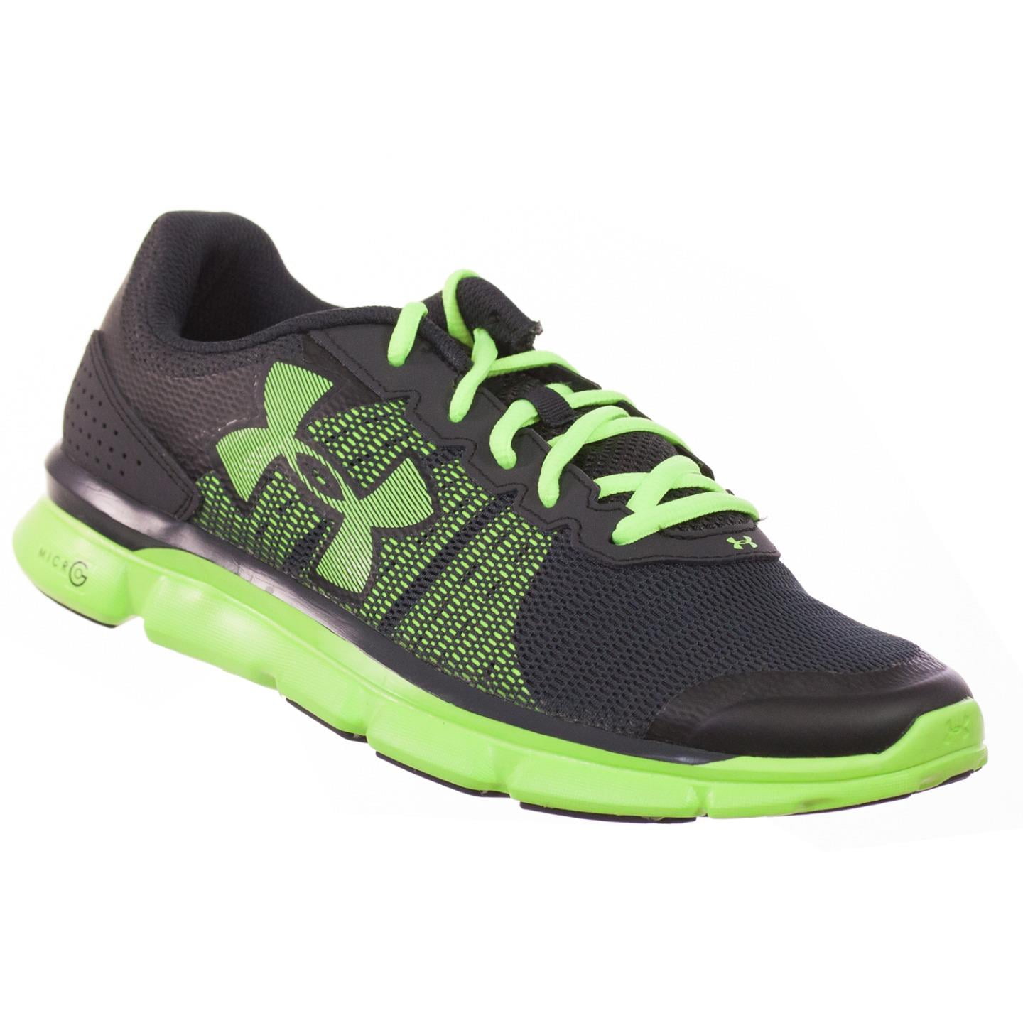 black and neon green under armour shoes