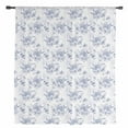 thumbnail image 2 of Blue Spring Floral Semi Sheer Curtains Drapes for Living Room, Bedroom, French Doors Window 84 Inches Long, Summer Botanical Elegant Flowers Rod Pocket Chiffon Curtain Drapery Voile Draperies Panel, 2 of 6