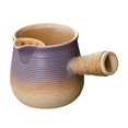 thumbnail image 2 of Tetera de cerámica con mango lateral, Infusor de té portátil, tetera para casa de té, agua caliente hirviendo, Hotel, pícnic al aire libre Violeta Macarena Tetera, 2 of 8