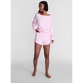 thumbnail image 2 of No Boundaries Waffle Knit Sleep Shorts, 2.5'' Inseam, Women’s and Women's Plus XS-2X, 2 of 5