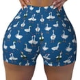 thumbnail image 2 of Honeii Cartoon Geese With Xmas Print Women's Workout Shorts, Gym Shorts for Active Wear, Sports Shorts,Women's Running Shorts,Quick Dry Athletic Shorts-X-Large, 2 of 8