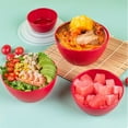 thumbnail image 6 of Set of 4 Pcs Mixing Bowls Set,Plastic Neat Nesting Bowls with Sealing Lids,4 Size Red Round Bowl Holds for Kitchen Preparing,Serving and Storing, 6 of 6