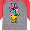 thumbnail image 3 of Peanuts - Woodstock With Flower And Pattern - Toddler And Youth Raglan Graphic T-Shirt, 3 of 7