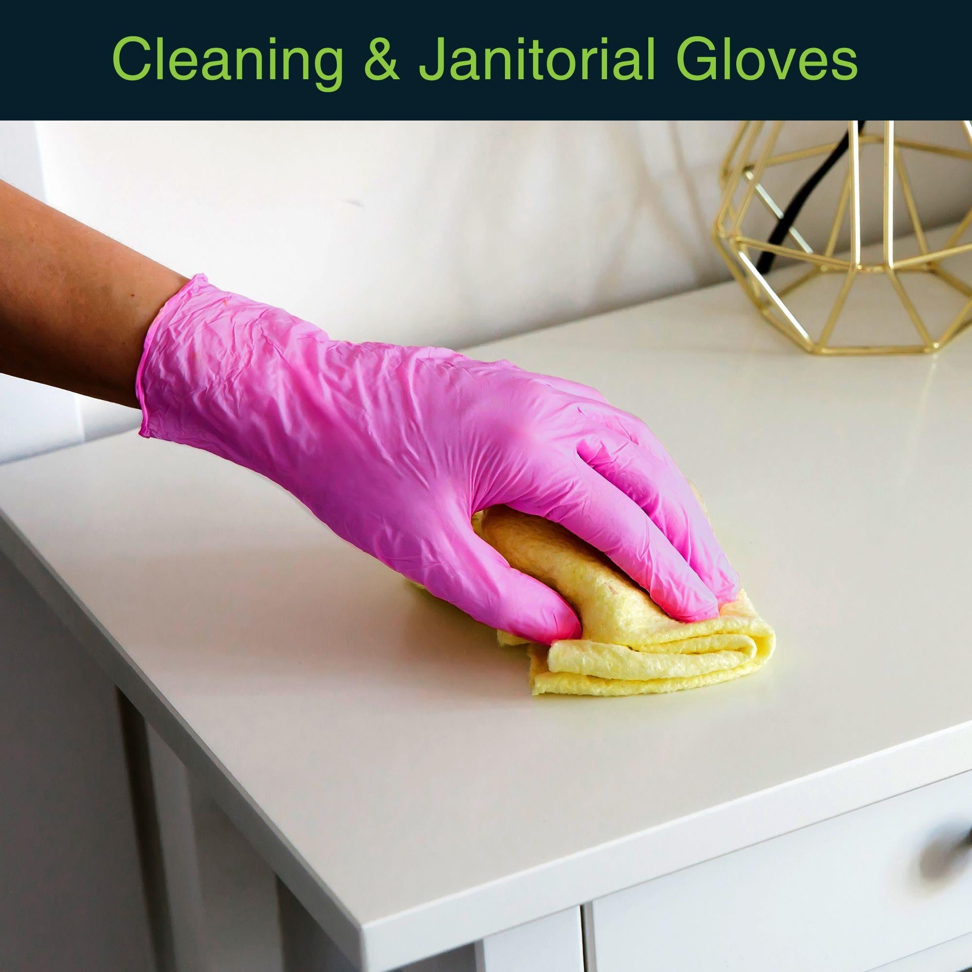 Fifth Pulse Disposable Nitrile Gloves M - Hot Pink Fuchsia [100] Latex & Powder Free Gloves Medial Grade, Food Grade