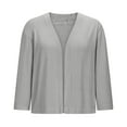 thumbnail image 3 of jtjvou Cropped Cardigan Sweater for Women 3/4 Sleeve Elegant Womens Shrugs Open Front Short Cardigans for Dresses Gray S, 3 of 7