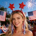 thumbnail image 5 of 4th of July Headband Independence Day Hair Accessories, Patriotic America USA Flag Red White and Blue Star Party Hair Decoration, Cute Elastic Hair for Women Girls Kids, 5 of 6