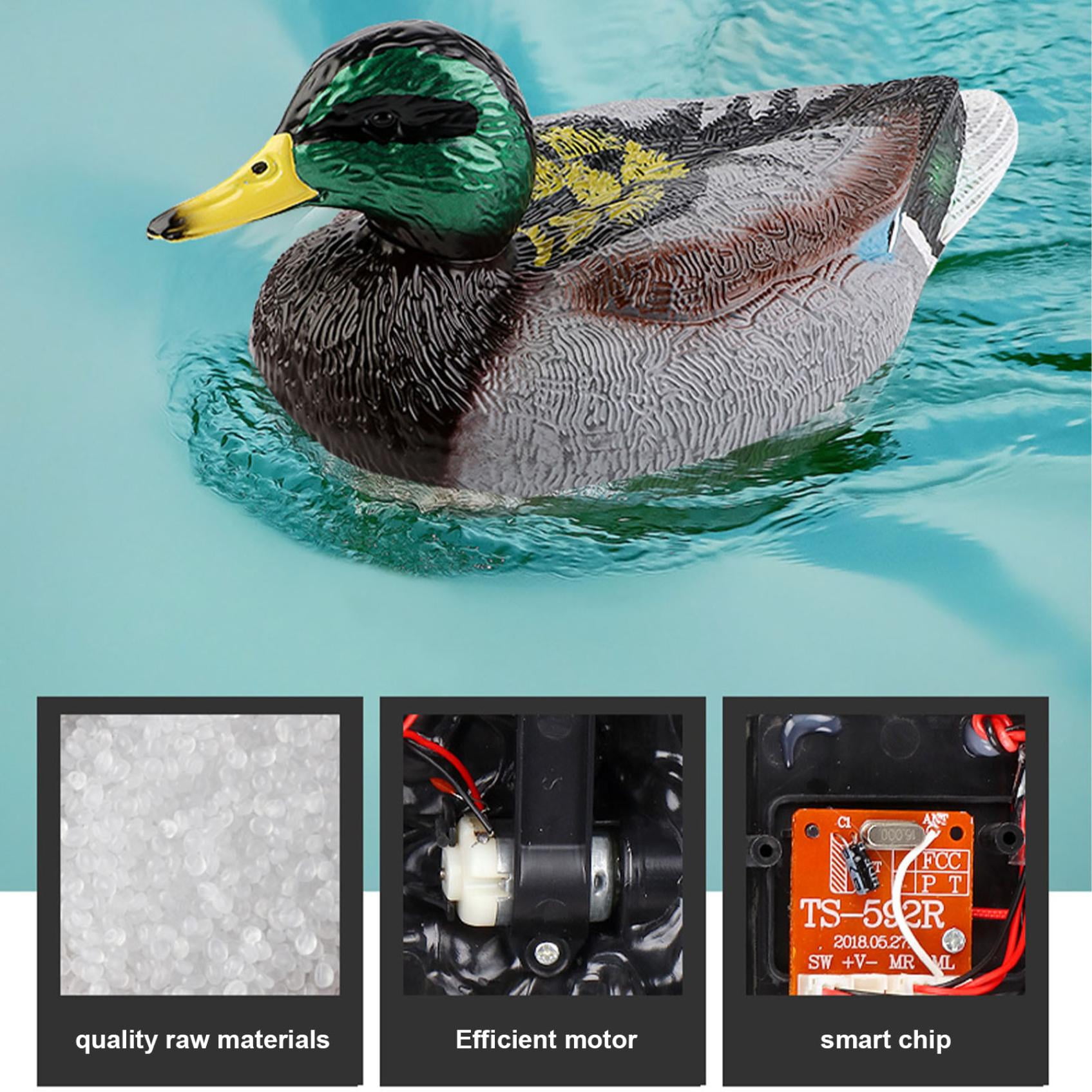 Wdhugt 2.4G Remote Control Duck Simulation Green-Headed Duck Speedboat Toy For Water Play And Outdoor Fun Electric Powered Plastic Material