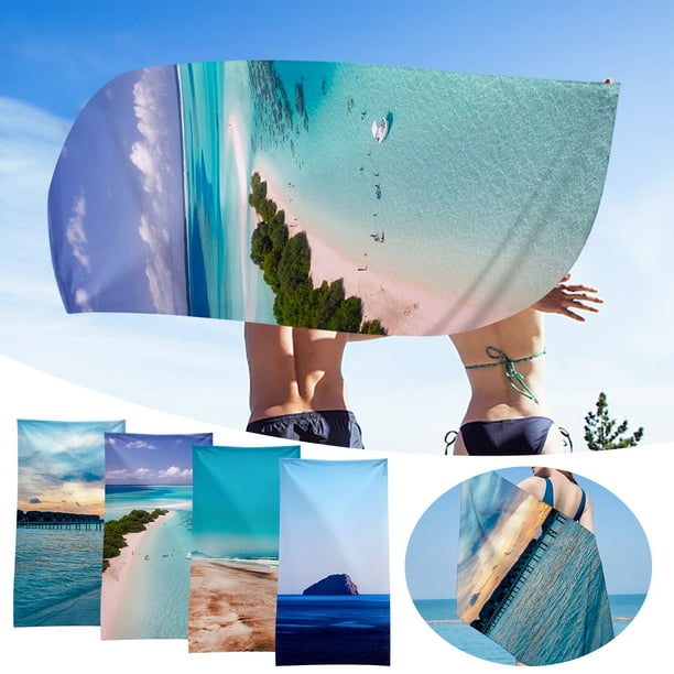 Xihbxyly Toalla de Playa de Microfibra, Ligera, Resistente a La Arena, de Secado Rápido, Suave, Compacta, Ideal para Piscina, Camping y Playa, 76 X 152 Cm, Multiusos.