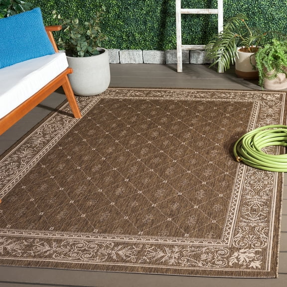 Safavieh Courtyard Derek Oriental Indoor/Outdoor Area Rug, Brown/Natural, 5'3" x 7'7"