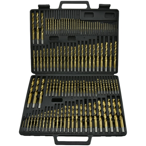 Hiltex 115 PC Titanium Coated Drill Bit Set High Speed Steel W/ Index