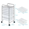 thumbnail image 3 of Costway Carrito con Ruedas Baño Carro Auxiliar Almacenamiento con 6 Cajones Apilables Extraíbles para Cocina Oficina 34 x 43,5 x 76 cm, 3 of 10