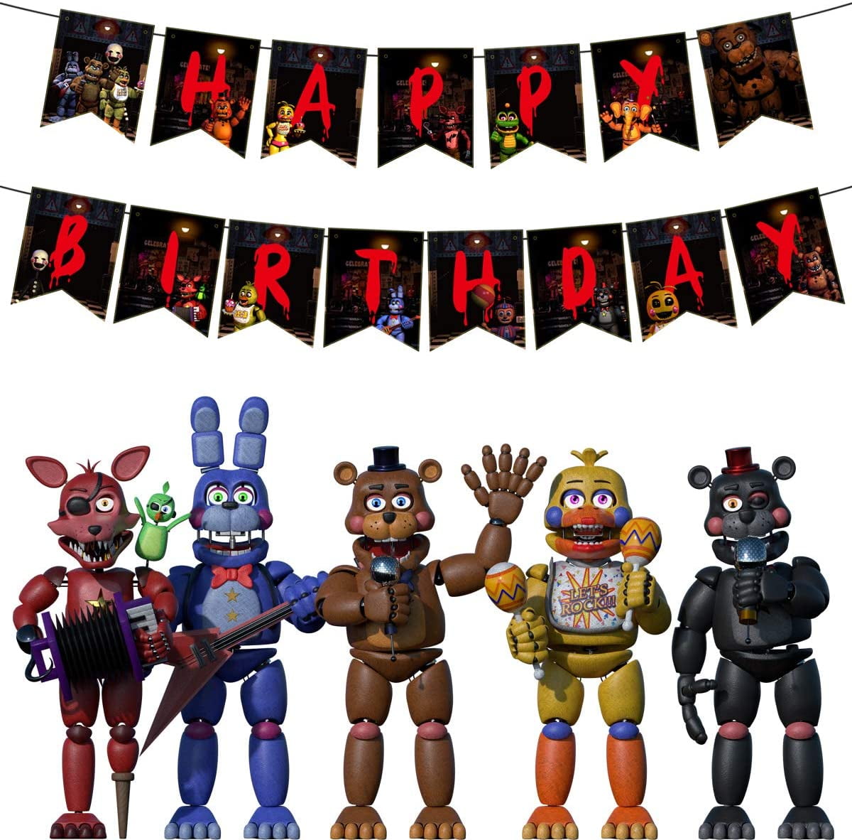 Five Nights at Freddy birthday banner, Five Nights at Freddy theme party  supplies 