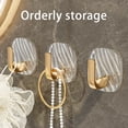 thumbnail image 2 of Inteprter Ganchos de pared autoadhesivos de 4 piezas, colgador de bolsa de ropa de abrigo multifuncional, cocina multifuncional pegajosa fuerte Accesorios de baño Cuadrado/4 piezas, 2 of 6