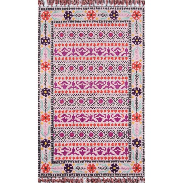 Momeni TAHOETA-07PNK7696 Hand Tufted Tahoe Rectangle Rug, Pink - 7 ft. 6 in. x 9 ft. 6 in.