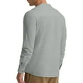 thumbnail image 5 of Iceglad Men Henley Neck Long Sleeve Cotton Linen Shirt Casual Beach Outfit Dress Shirt Grey M, 5 of 8