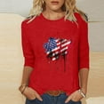 thumbnail image 6 of Dazajoo 2024 USA Flag for Women Plus Size Shirts Independence Day Crew Neck Tunic Tops Womens 4th of July Summer Patriotic Loose T-shirt Today Deals,Red,S, 6 of 6