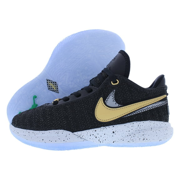 Nike Lebron XX GS Boys Shoes Size 4.5, Color: Black/Metallic Gold/White