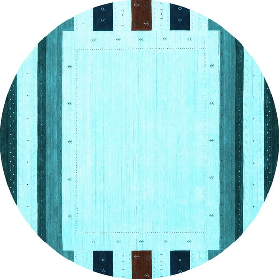 Ahgly Company Indoor Round Solid Light Blue Modern Area Rugs, 4' Round