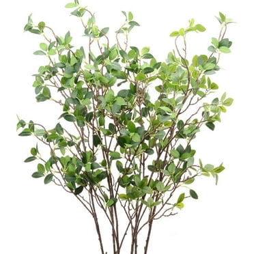 3pcs Artificial Branches Plants Greenery Stems Faux Branches for Vase Plant Artificial Eucalytus Branches Fake Ficus Twig (42"/Each Branch)