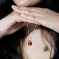 thumbnail image 5 of Rosec Jewels Lab Grown Orange Sapphire Pendant Necklace with Diamond Halo (9 Carat Cushion Cut, AAAA Grade) - with Jewelry Box, 925 Sterling Silver, 5 of 7