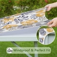 thumbnail image 6 of Pioneer Flower Floral Print Pattern Square Fitted Tablecloth with Elastic Edge,Square Table Cover,Washable Elastic Table Cover for Home Kitchen Party Decor 34"x34", 6 of 6