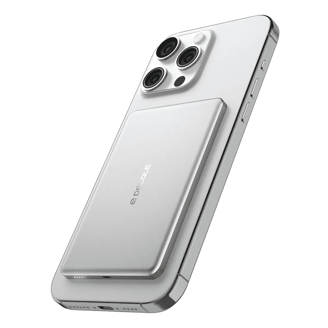 Power Bank Inalámbrico Magnético Decqle Usb-c 20w 5000mah Xtellar plateado Plateado