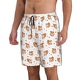 thumbnail image 2 of Kdxio Squirrel And Rose Pattern Mens Casual Shorts - Drawstring Summer Beach Sports Shorts for Men, 2 of 9