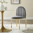 thumbnail image 2 of Tufted Side Dining Chair, Velvet, Gold Grey Gray, Modern Contemporary Urban Design, Kitchen Room Cafe Bistro Restaurant Hospitality, 2 of 9