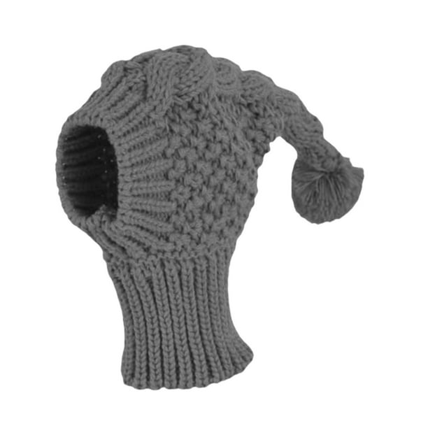 Gorro de punto para perros pequeños con orejeras, protección contra el viento y el ruido, capucha cálida y adorable. L