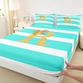 thumbnail image 4 of Erosebridal Bow R Letter Kids Bed Sheets, Fashion Stripes Line King Sheets, 4-Piece, 4 of 5