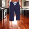 thumbnail image 2 of YLSDY Fashion Womens Capri Pants Wide Leg Yoga Capris Summer High Waisted Casual Lounge Cropped Pants with Pockets Dark Blue XXXL, 2 of 7