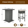 thumbnail image 3 of Gymax 5PCS Wicker Bar Table Set w/ Hidden Storage Shelves Bar Table Stools Patio, 3 of 9