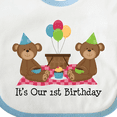 thumbnail image 4 of Inktastic Twins 1st Birthday Bears Boys or Girls Baby Bib, 4 of 4