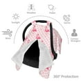 thumbnail image 3 of Car Seat Cover Baby - Cute Flamingo with Heart Breathable Infant Car Seat Cover for Baby Carseat, Lightweight Comfort Baby Essentials Must Haves Newborn Stuff for Girl Boy, 3 of 7
