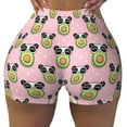 thumbnail image 2 of Haiem Panda Avocado No Front Seam Biker Shorts for Women Yoga Workout Gym Bike Shorts with Tummy Control Moisture-Wicking-Large, 2 of 9