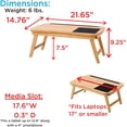 thumbnail image 3 of BirdRock Home Curved Lap Tray with Storage Drawer & Mouse Pad - Natural, 3 of 9