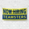 thumbnail image 4 of Now Hiring Teamsters 13 oz Heavy Duty Vinyl Banner Truck Driver Jobs Available CDL Drivers Help Wanted Sign for Business Indoor/Outdoor Single-Sided with Metal Grommets (4x6 ft, Ye & Bl), 4 of 6