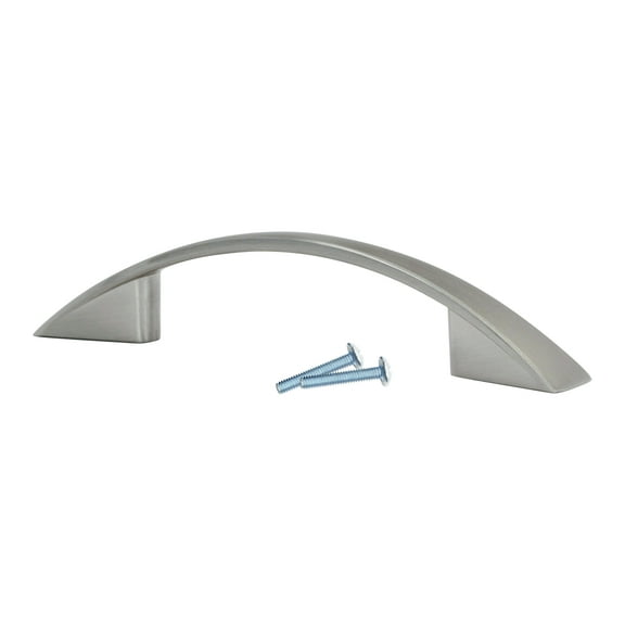 5 Pack Modern Trek Style 3" (76.2mm) Inch Center to Center, Overall Length 4-21/32" Brushed Nickel Cabinet Hardware Pull / Handle