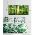 thumbnail image 4 of Forest Art Canvas Wall Decor: 3 Panel Nature Wall Art Landscape Paintings Trees Green Pictures Sunrise Scenery Wall Decor for Living Room Bedroom Office Bathroom(only canvas), 4 of 6