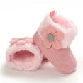 thumbnail image 6 of Odeerbi Infant Toddler Girls Soft Sole Prewalker Shoes Cute Flowers Boot Shoes Baby Cotton Warm Shoes Pink, 6 of 6