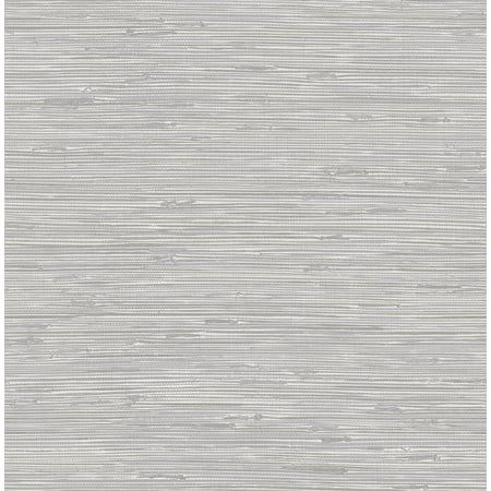 Nuwallpaper Tibetan Grasscloth Silver Peel & Stick Wallpaper