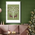 thumbnail image 6 of Christmas Des - Deer and Heart Tree, Pink On Green - Framed Gallery Wrapped Holiday Canvas - 25 x 37 - White Frame, 6 of 8